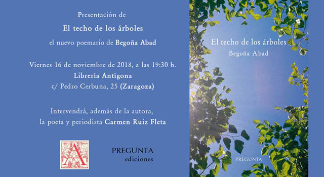 Begoña Abad presenta El techo de los árboles en Librería Antígona. Día de las Librerías